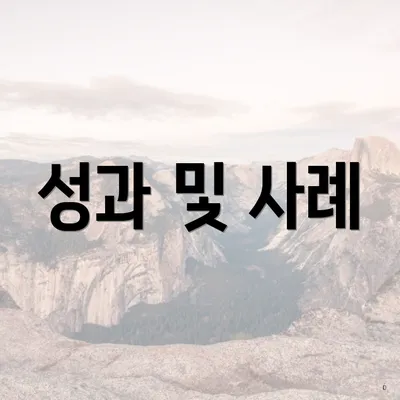 성과 및 사례