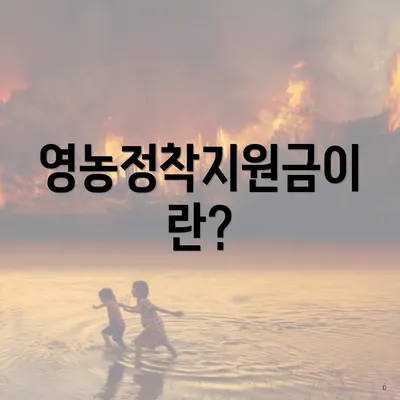 영농정착지원금이란?