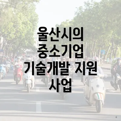 울산시의 중소기업 기술개발 지원 사업