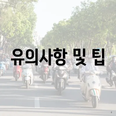 유의사항 및 팁