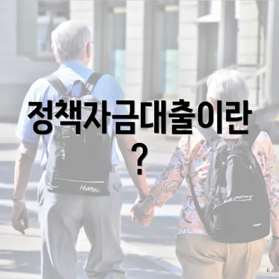 정책자금대출이란?