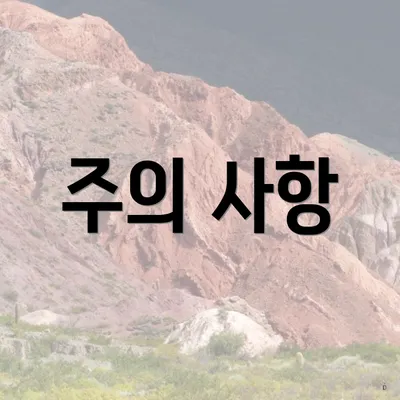 주의 사항