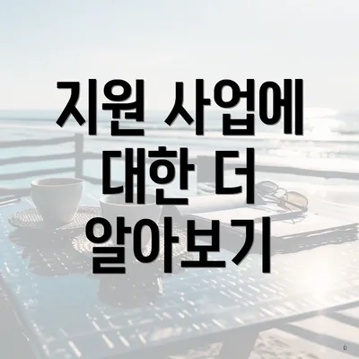 지원 사업에 대한 더 알아보기