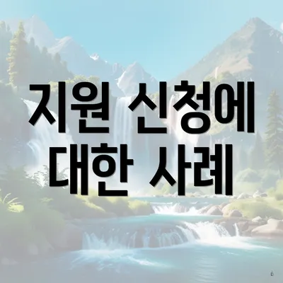 지원 신청에 대한 사례