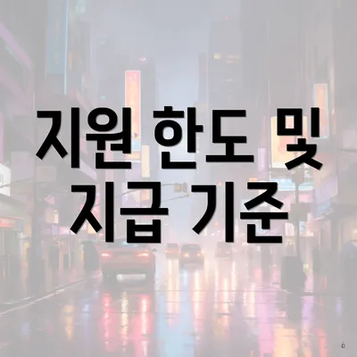 지원 한도 및 지급 기준
