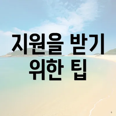 지원을 받기 위한 팁
