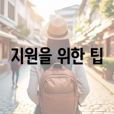지원을 위한 팁