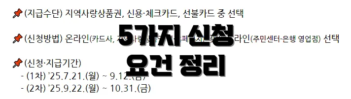 5가지 신청 요건 정리