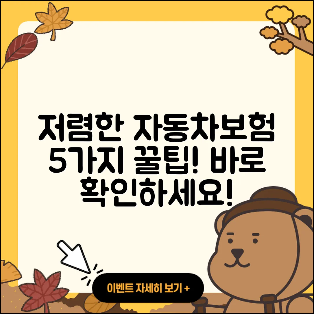 다이렉트 자동차보험 저렴한 5가지 팁